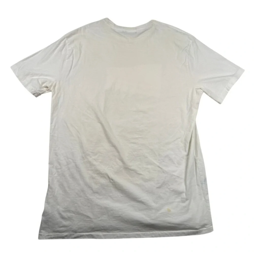 Polo Ralph Lauren Shirt Mens XLT Tall American Flag Graphic White Cotton Stained